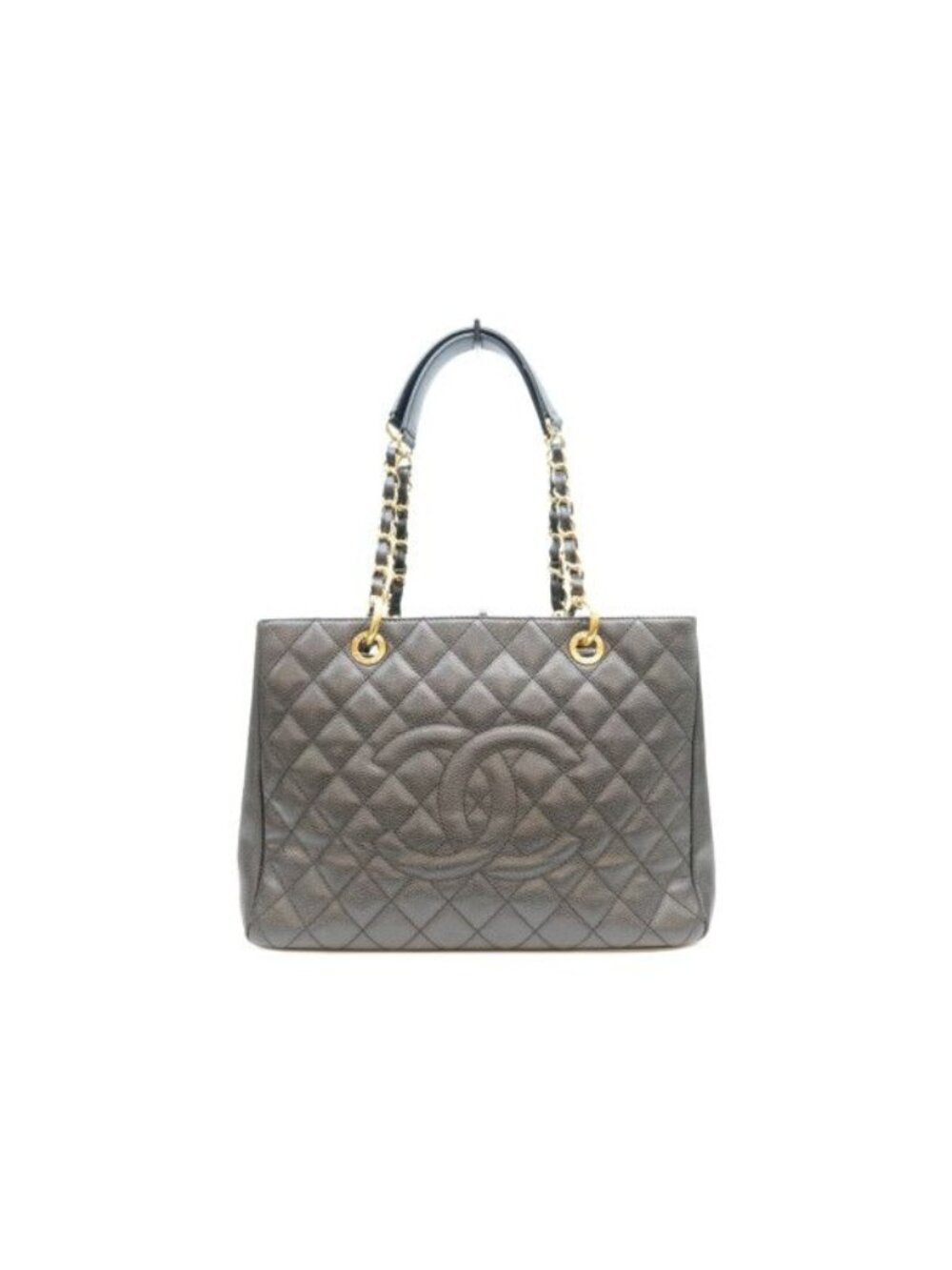 Chanel Black Caviar Gold Grand Shopping Tote Bag GST
